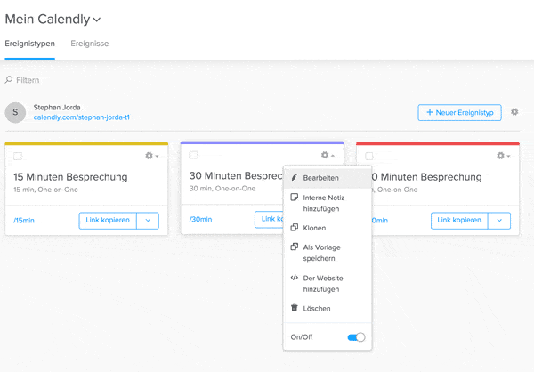 Calendly Ereignisse