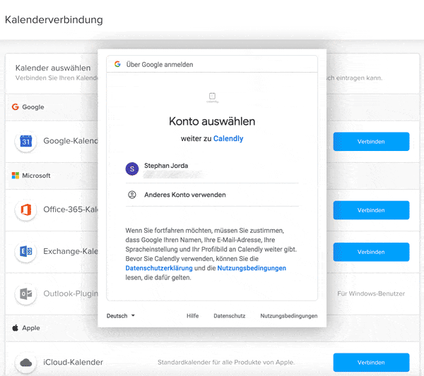 Google Kalender verbinden