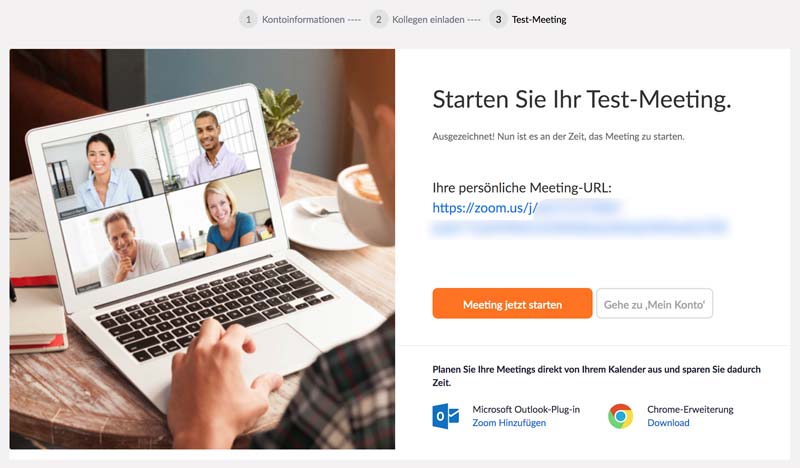 Testmeeting starten
