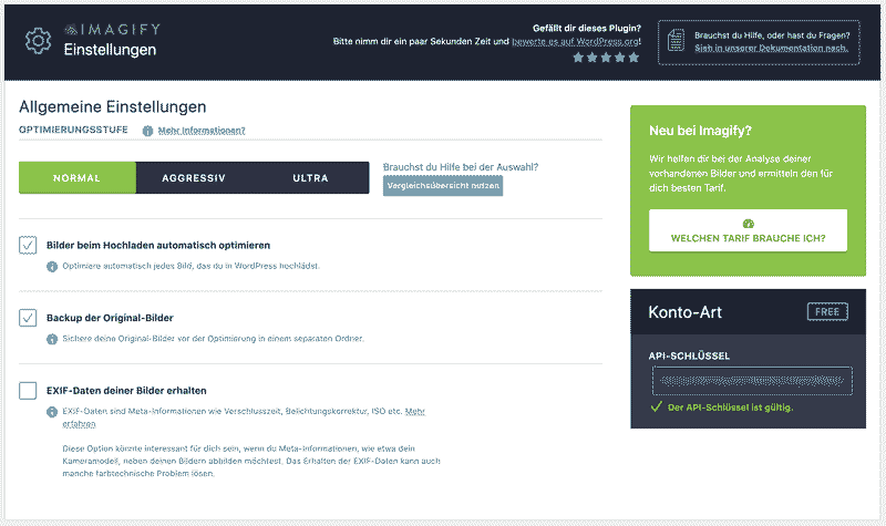 Imagify wordpress plugin - bilder verkleinern